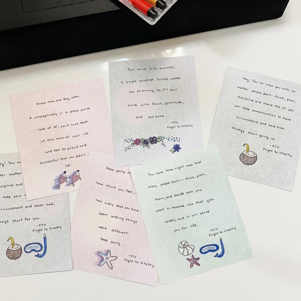 Summer motivational note cards